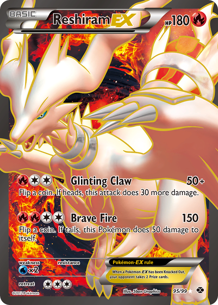 Reshiram-EX 95 Rare Ultra card from Next Destinies