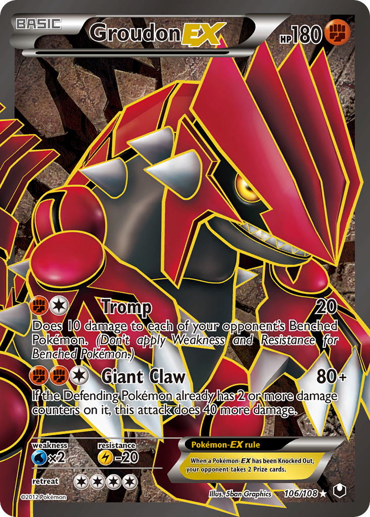 Groudon-EX 106/108 Rare Ultra card from Dark Explorers