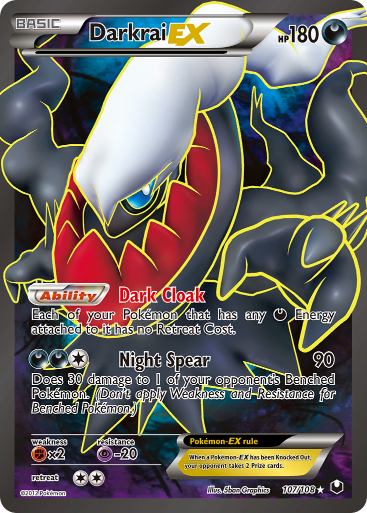 Darkrai-EX 107/108 Rare Ultra card from Dark Explorers