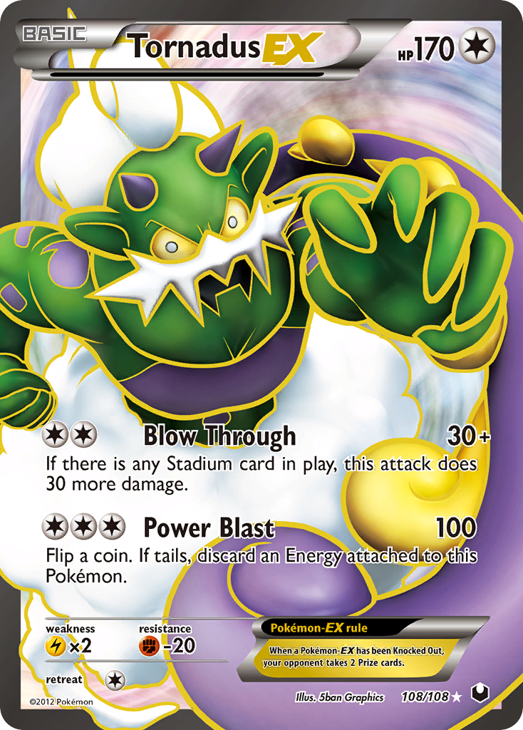 Tornadus-EX 108 Rare Ultra card from Dark Explorers