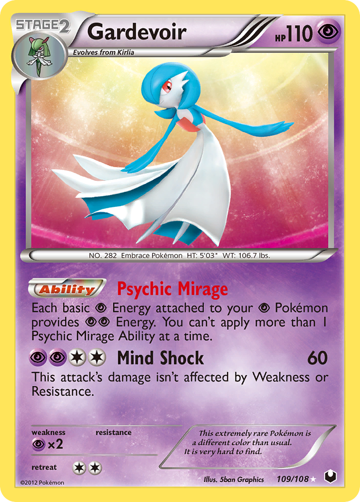 Gardevoir 109 Rare Secret card from Dark Explorers