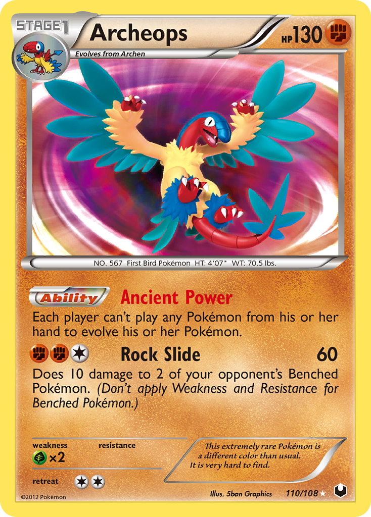 Archeops 110/108 Rare Secret card from Dark Explorers