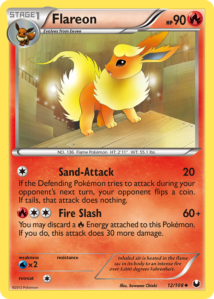 Flareon 12 Uncommon card from Dark Explorers