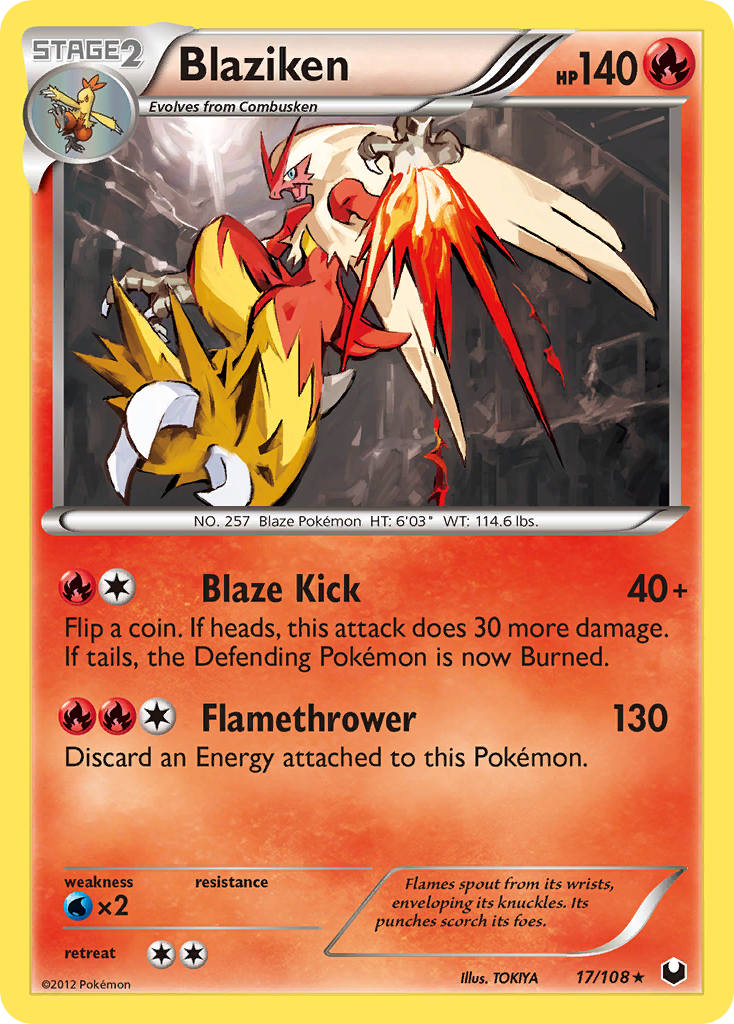 Blaziken 17 Rare Holo card from Dark Explorers