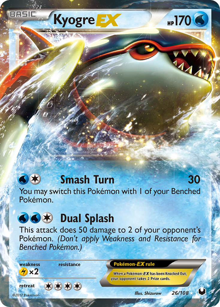Kyogre-EX 26 Rare Holo EX card from Dark Explorers