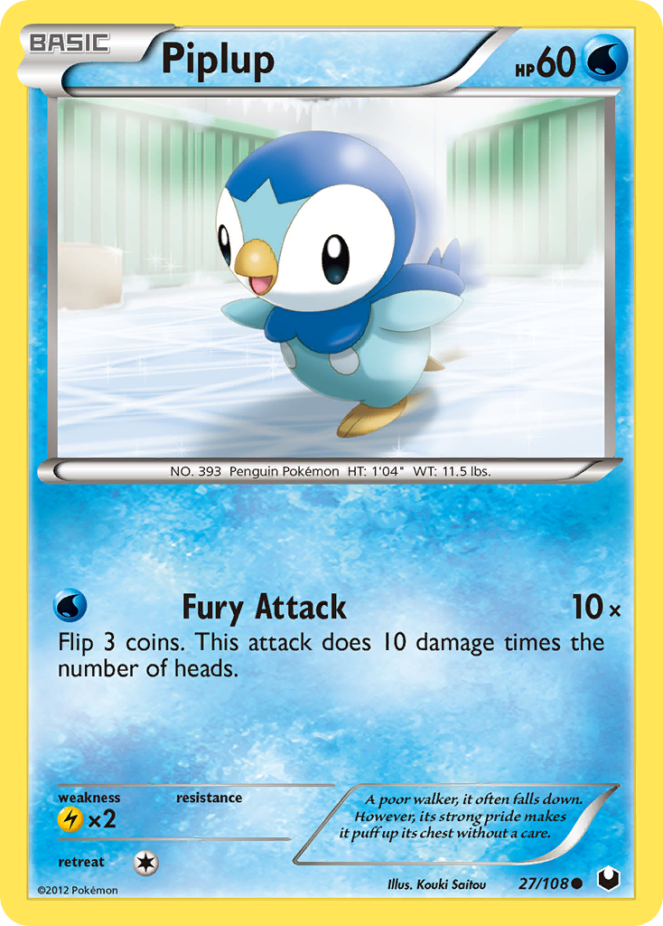 Piplup 27 Common card from Dark Explorers