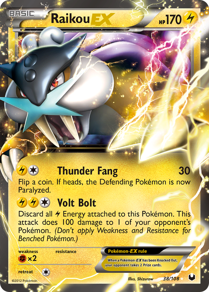 Raikou-EX 38/108 Rare Holo EX card from Dark Explorers