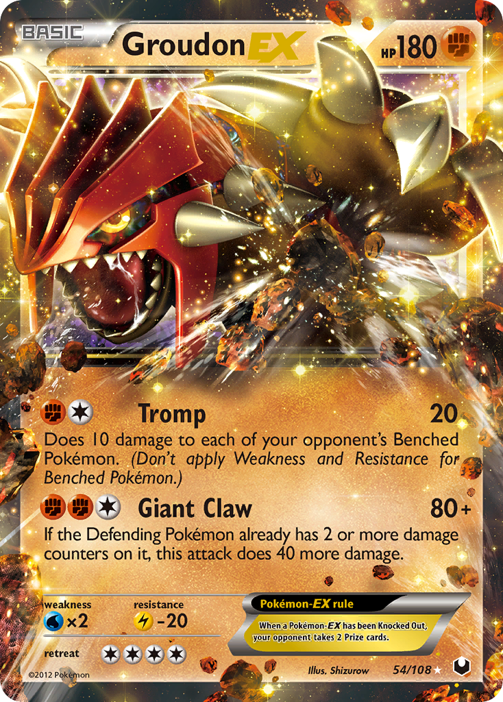 Groudon-EX 54 Rare Holo EX card from Dark Explorers