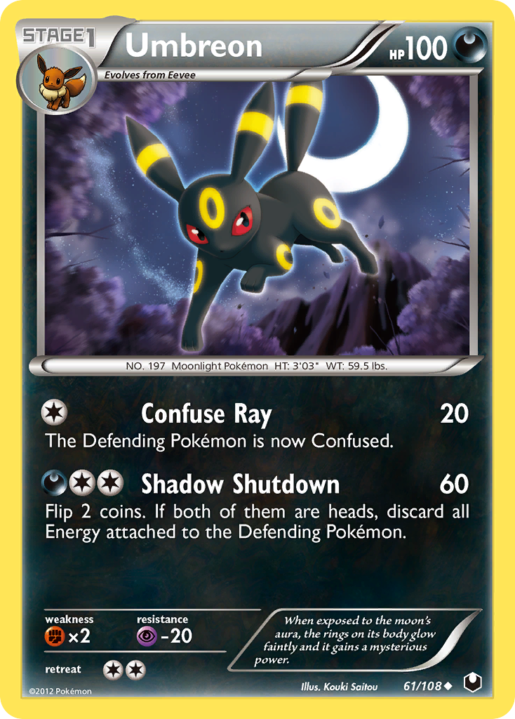Umbreon 61 Uncommon card from Dark Explorers