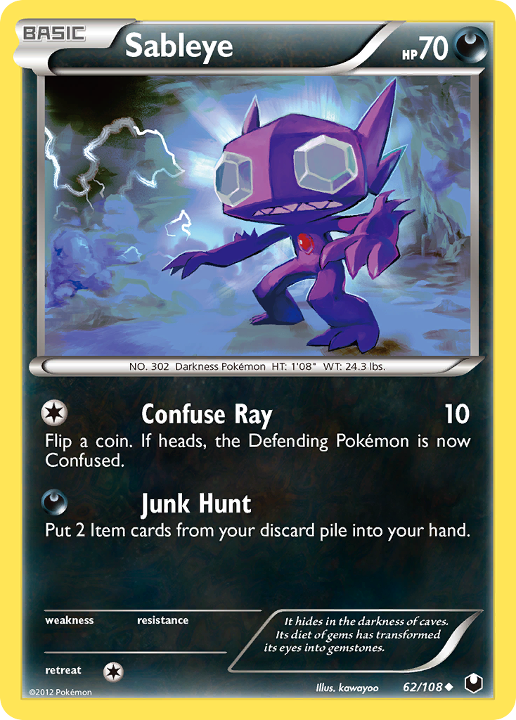 Sableye 62 Uncommon card from Dark Explorers