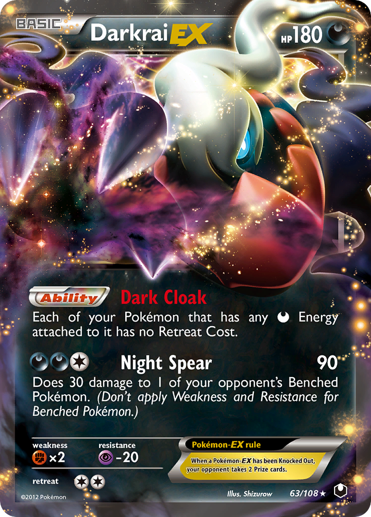 Darkrai-EX 63 Rare Holo EX card from Dark Explorers