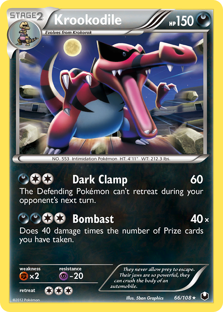 Krookodile 66 Rare Holo card from Dark Explorers