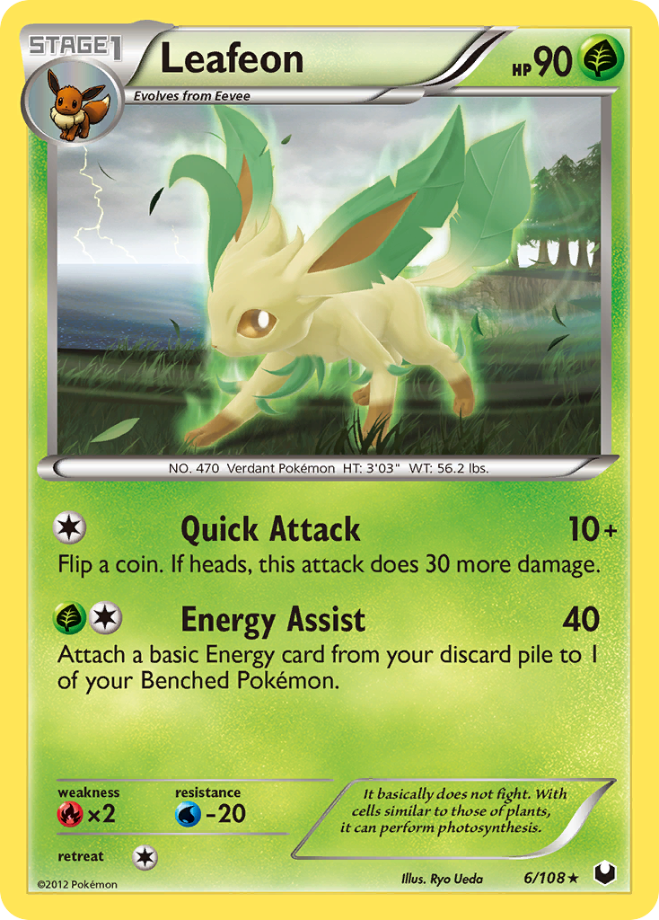 Leafeon 6/108 Rare card from Dark Explorers