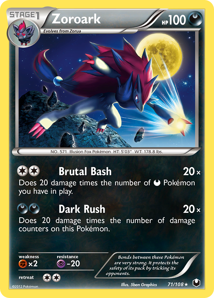 Zoroark 71 Rare card from Dark Explorers