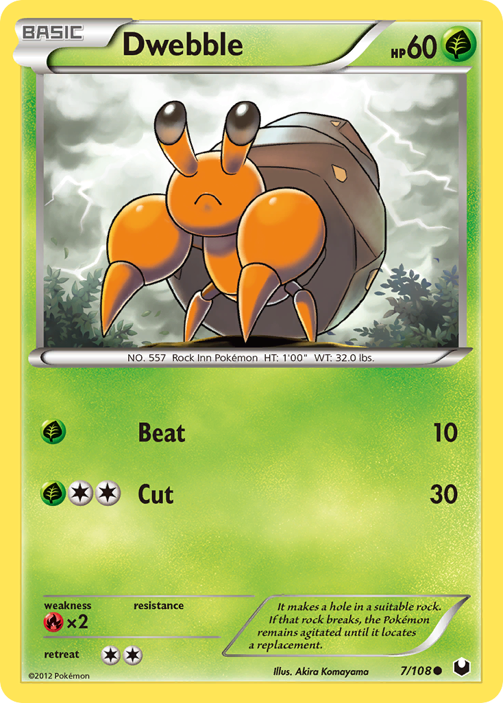 Dwebble 7/108 Common card from Dark Explorers