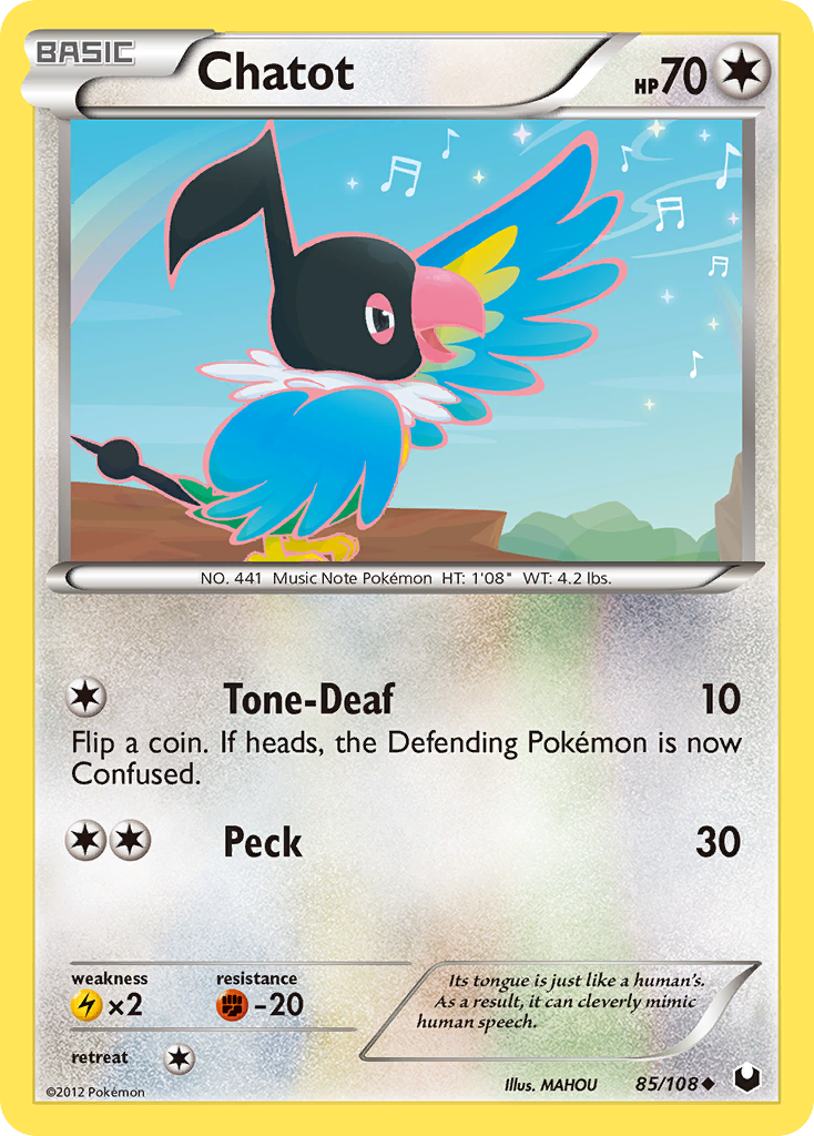Chatot 85 Uncommon card from Dark Explorers