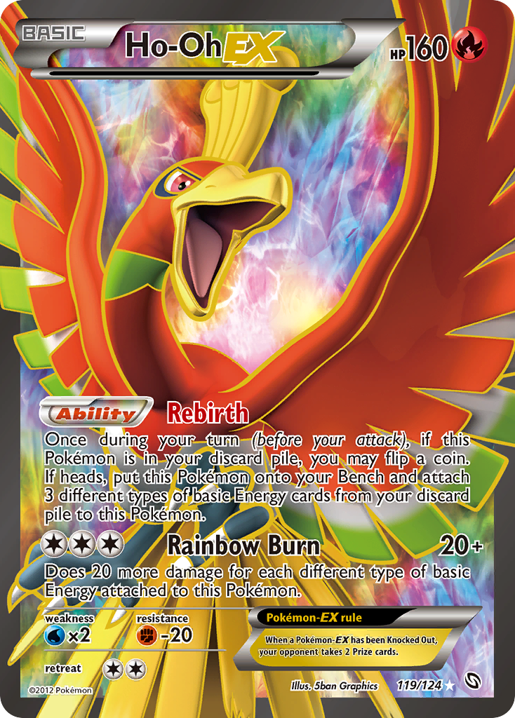 Ho-Oh-EX 119 Rare Ultra card from Dragons Exalted