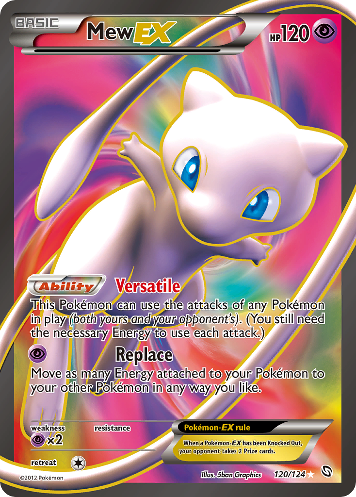 Mew-EX 120 Rare Ultra card from Dragons Exalted