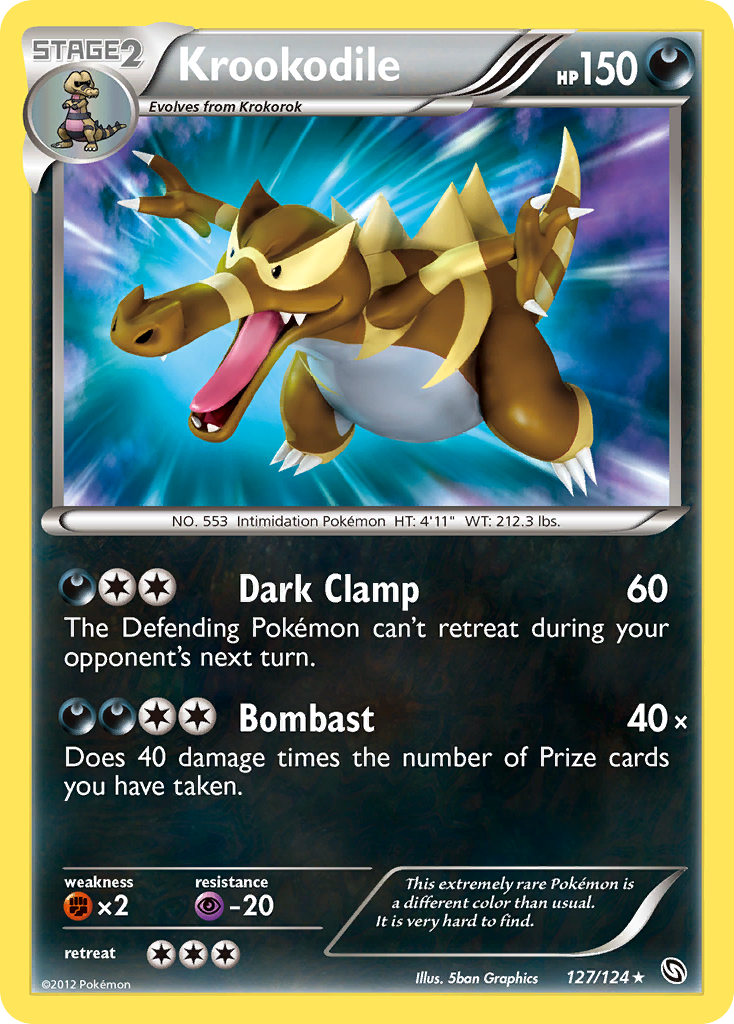 Krookodile 127 Rare Secret card from Dragons Exalted