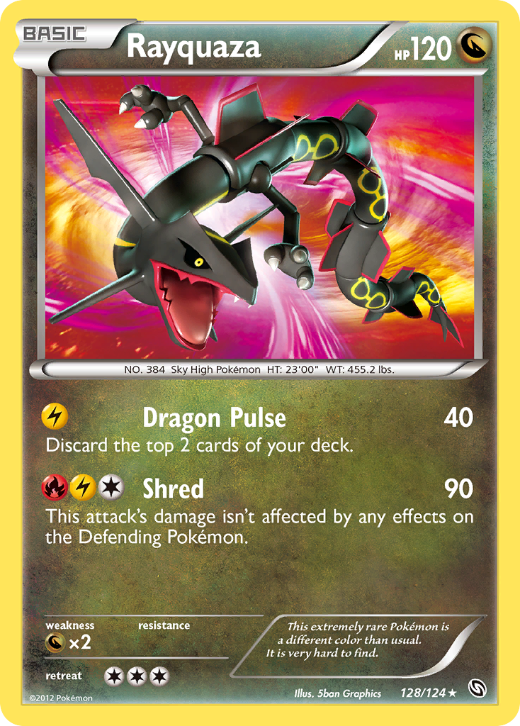 Rayquaza 128 Rare Secret card from Dragons Exalted