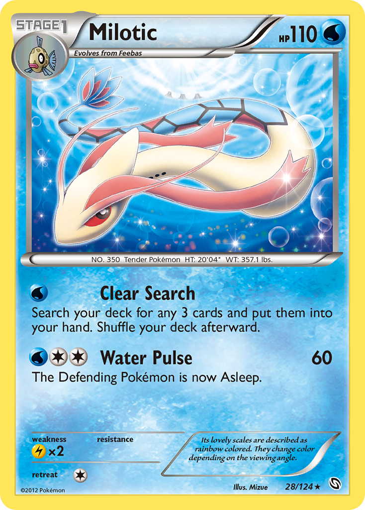 Milotic 28/124 Rare Holo card from Dragons Exalted