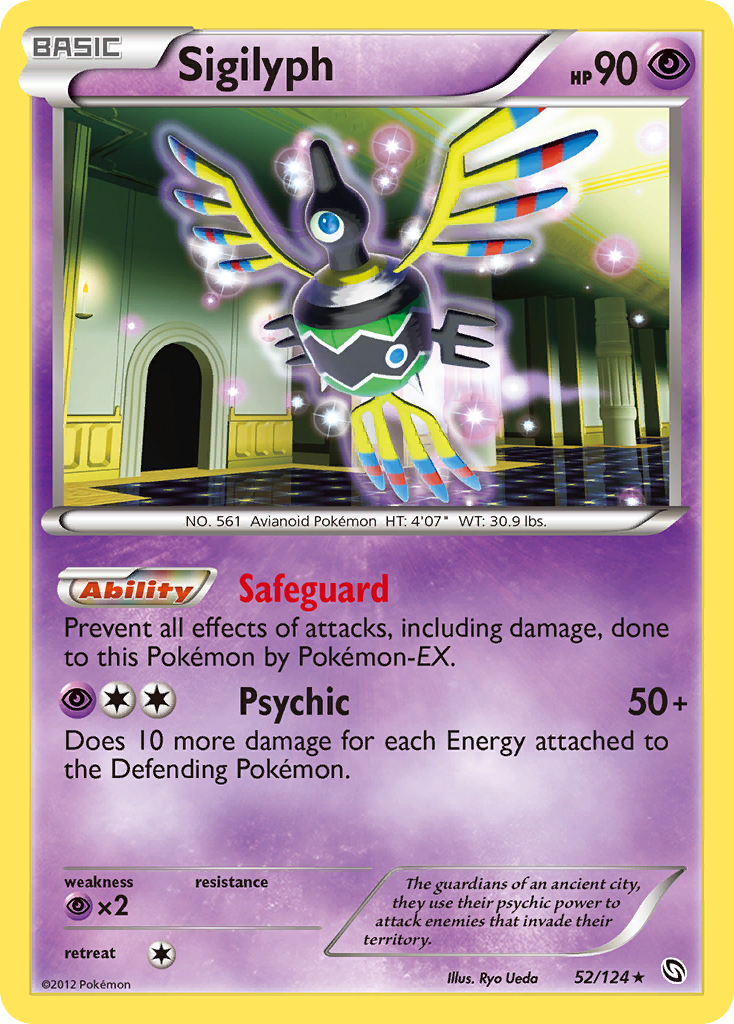 Sigilyph 52 Rare Holo card from Dragons Exalted
