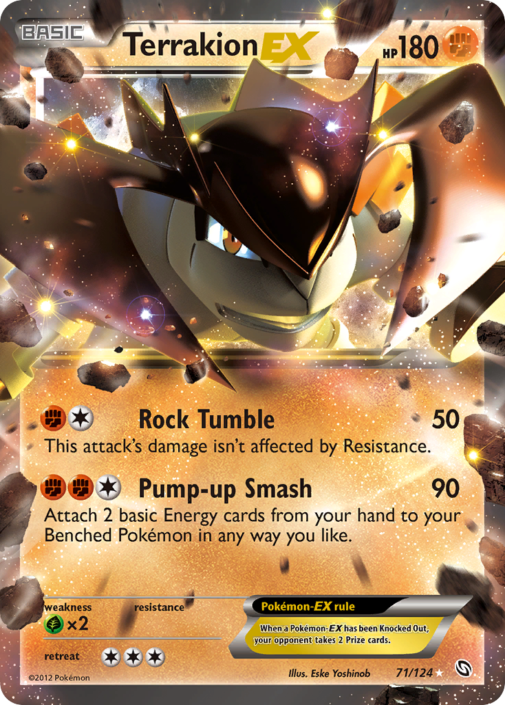 Terrakion-EX 71 Rare Holo EX card from Dragons Exalted