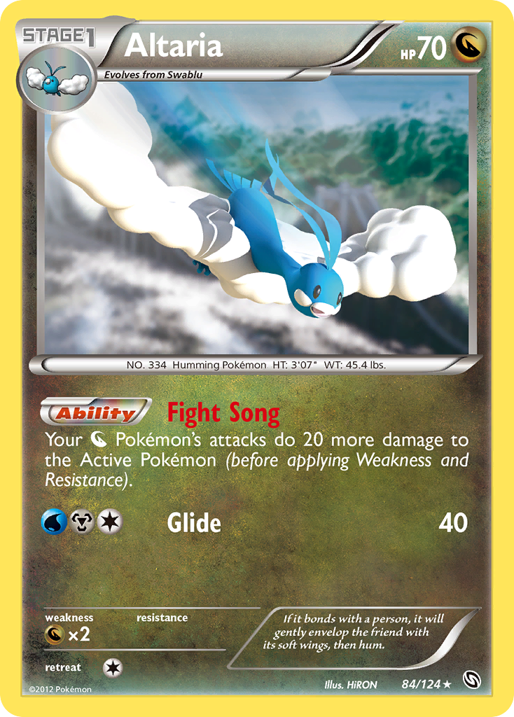 Altaria 84 Rare Holo card from Dragons Exalted