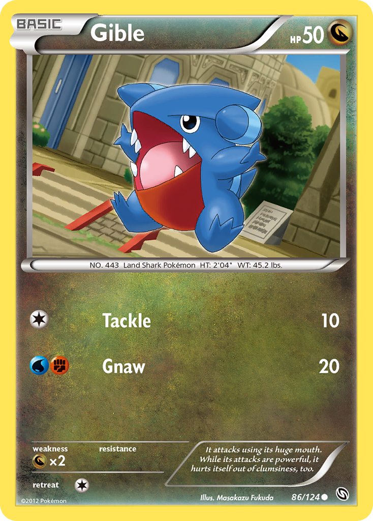 Gible 86 Common card from Dragons Exalted
