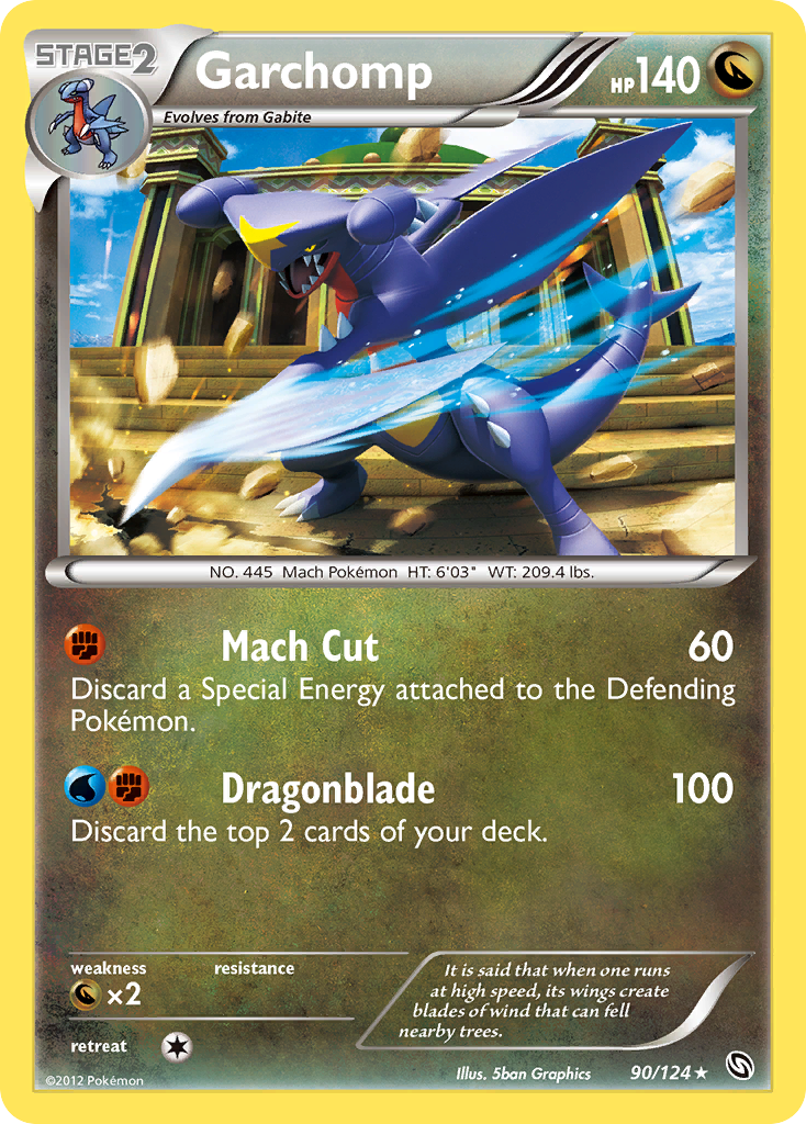 Garchomp 90/124 Rare Holo card from Dragons Exalted