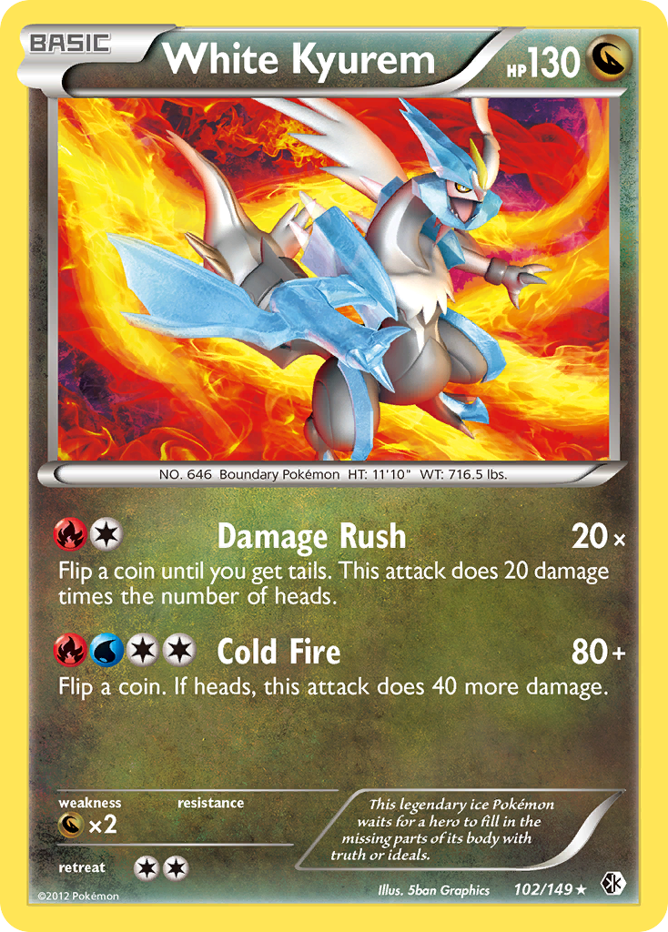 White Kyurem 102/149 Rare card from Boundaries Crossed