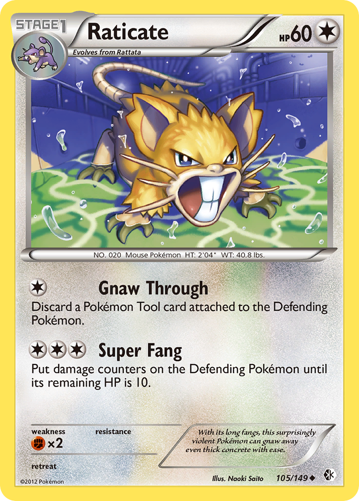Raticate 105/149 Uncommon card from Boundaries Crossed