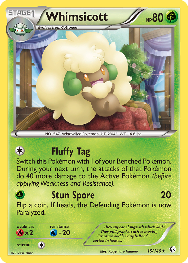 Whimsicott 15 Rare card from Boundaries Crossed