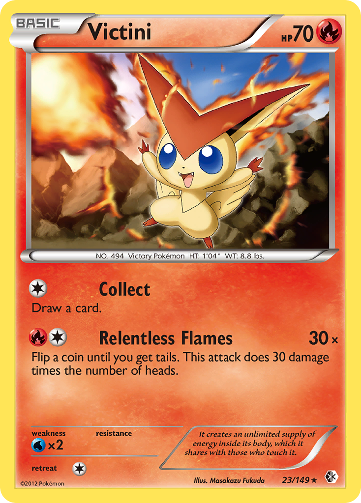 Victini 23 Rare card from Boundaries Crossed