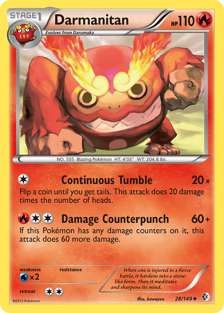 Darmanitan 28 Uncommon card from Boundaries Crossed