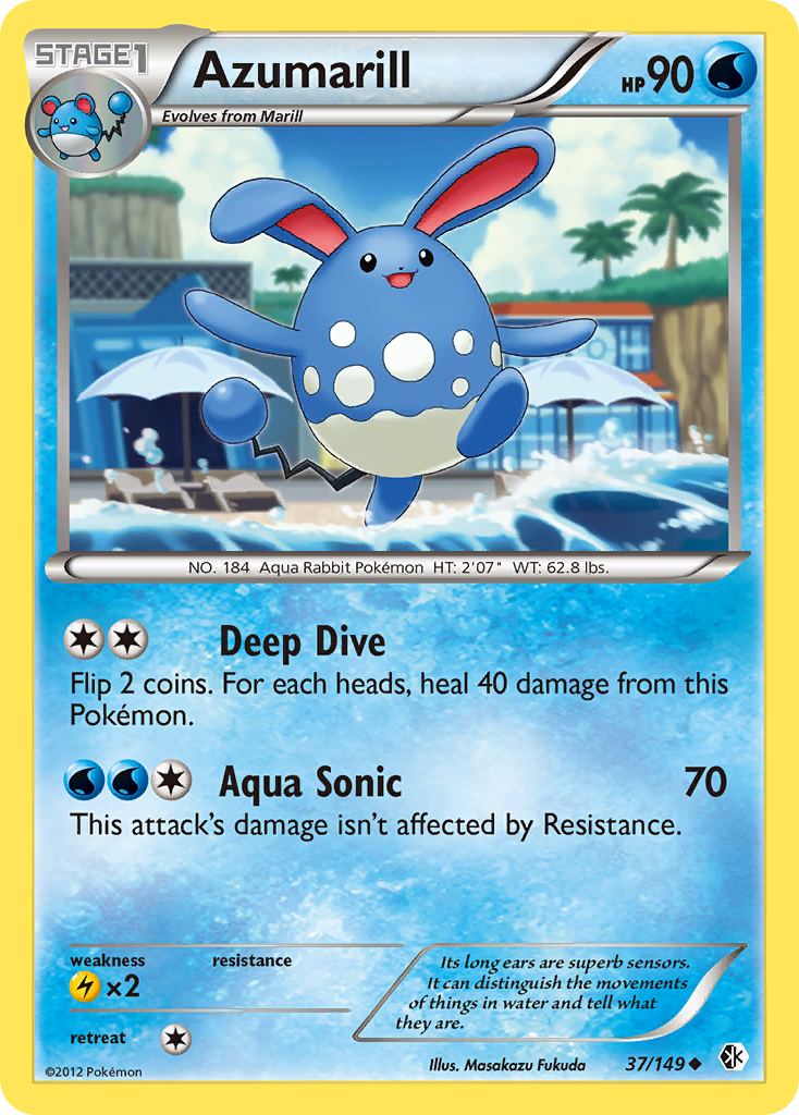 Azumarill 37/149 Uncommon card from Boundaries Crossed