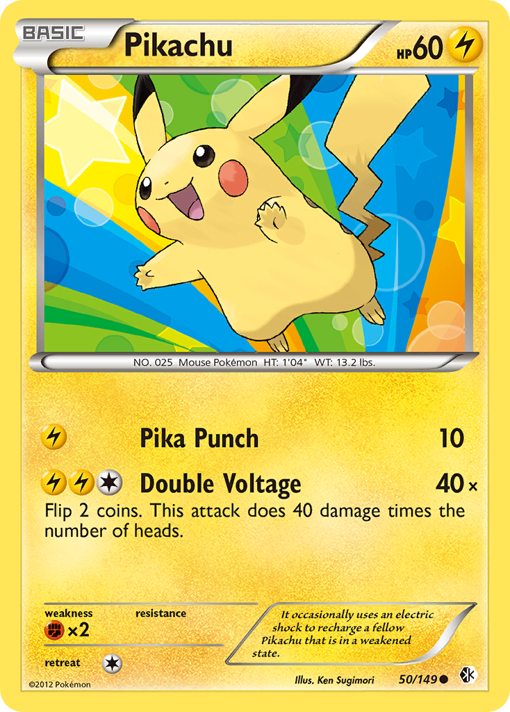 Pikachu 50 Common card from Boundaries Crossed