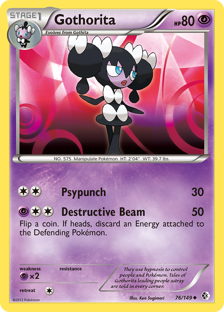 Gothorita 76 Uncommon card from Boundaries Crossed
