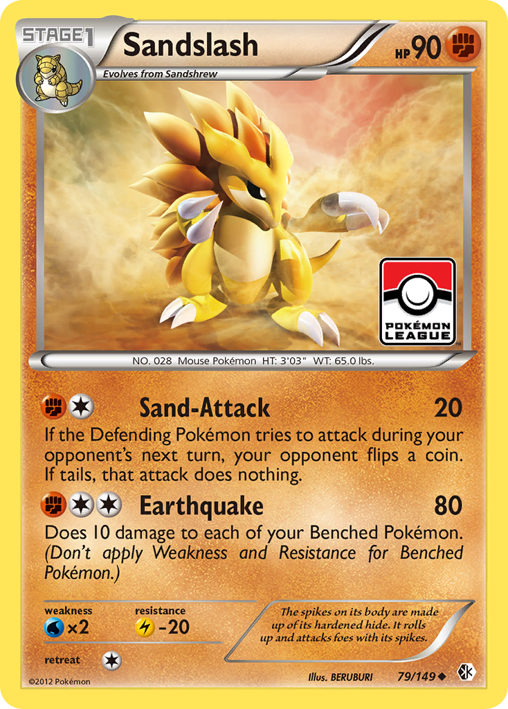Sandslash 79 Uncommon card from Boundaries Crossed