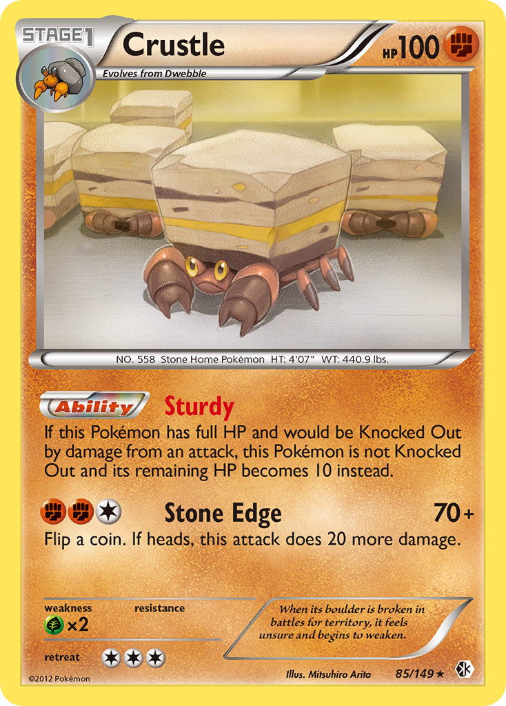 Crustle 85 Rare Holo card from Boundaries Crossed
