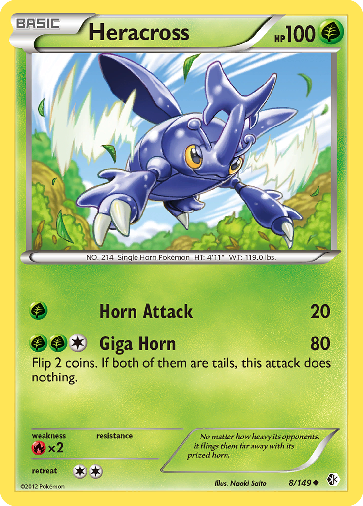Heracross 8 Uncommon card from Boundaries Crossed