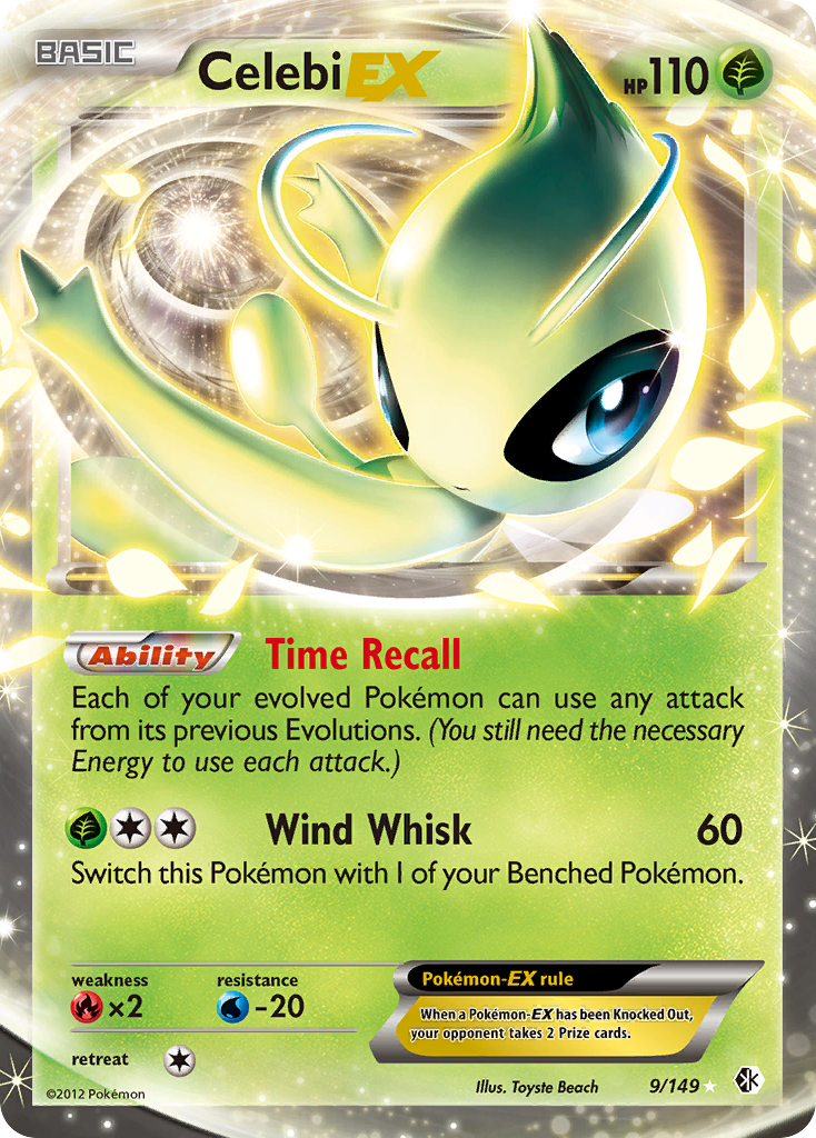 Celebi-EX 9/149 Rare Holo EX card from Boundaries Crossed