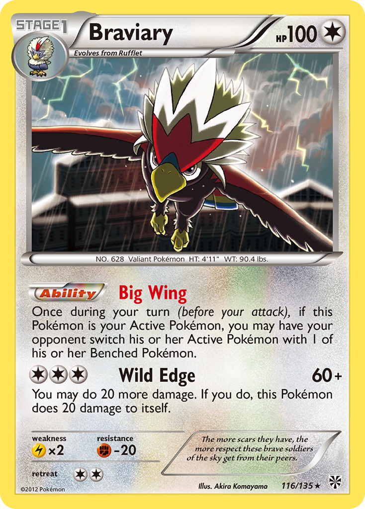 Braviary 116 Rare card from Plasma Storm
