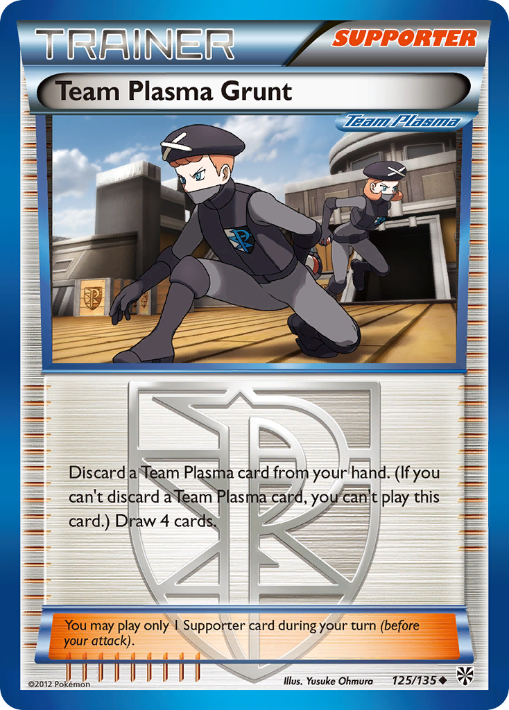 Team Plasma Grunt 125 Uncommon card from Plasma Storm