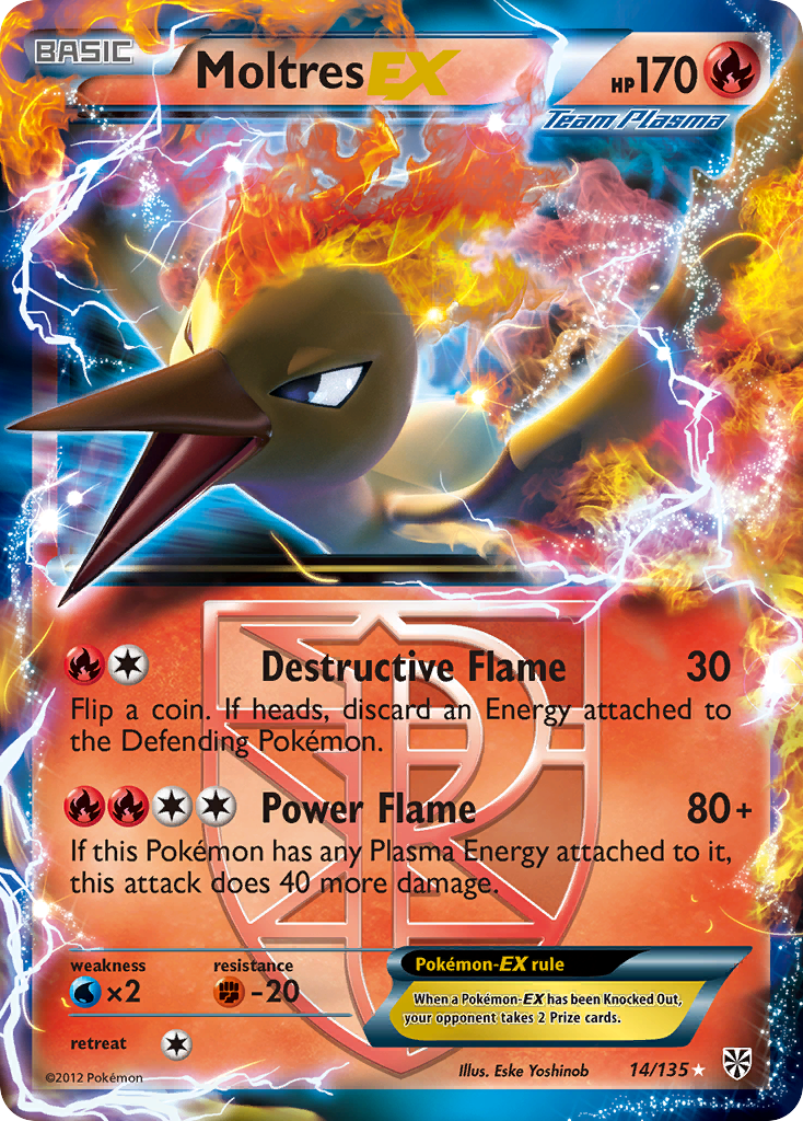 Moltres-EX 14 Rare Holo EX card from Plasma Storm