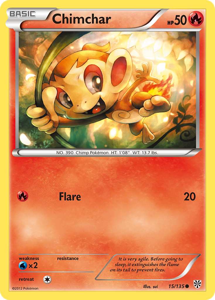 Chimchar 15 Common card from Plasma Storm
