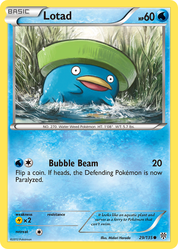 Lotad 29 Common card from Plasma Storm