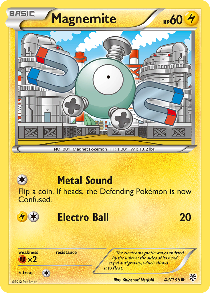 Magnemite 42 Common card from Plasma Storm