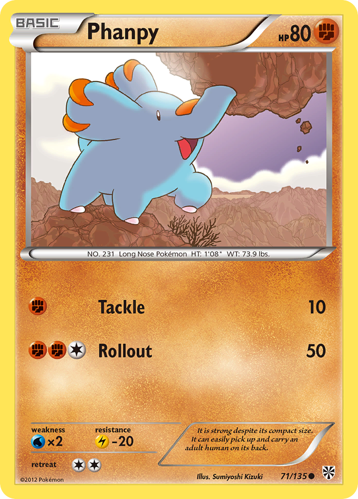 Phanpy 71/135 Common card from Plasma Storm