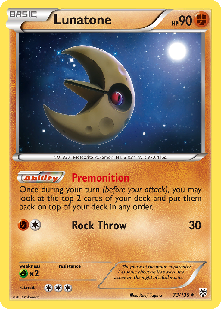 Lunatone 73 Uncommon card from Plasma Storm